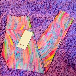 Lululemon Wunder Train HR Tight Multicolor 28" Leggings Women’s 8 Stretch